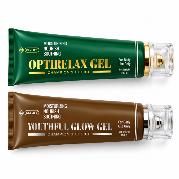 Optirelax and Youthful Glow gel tubes